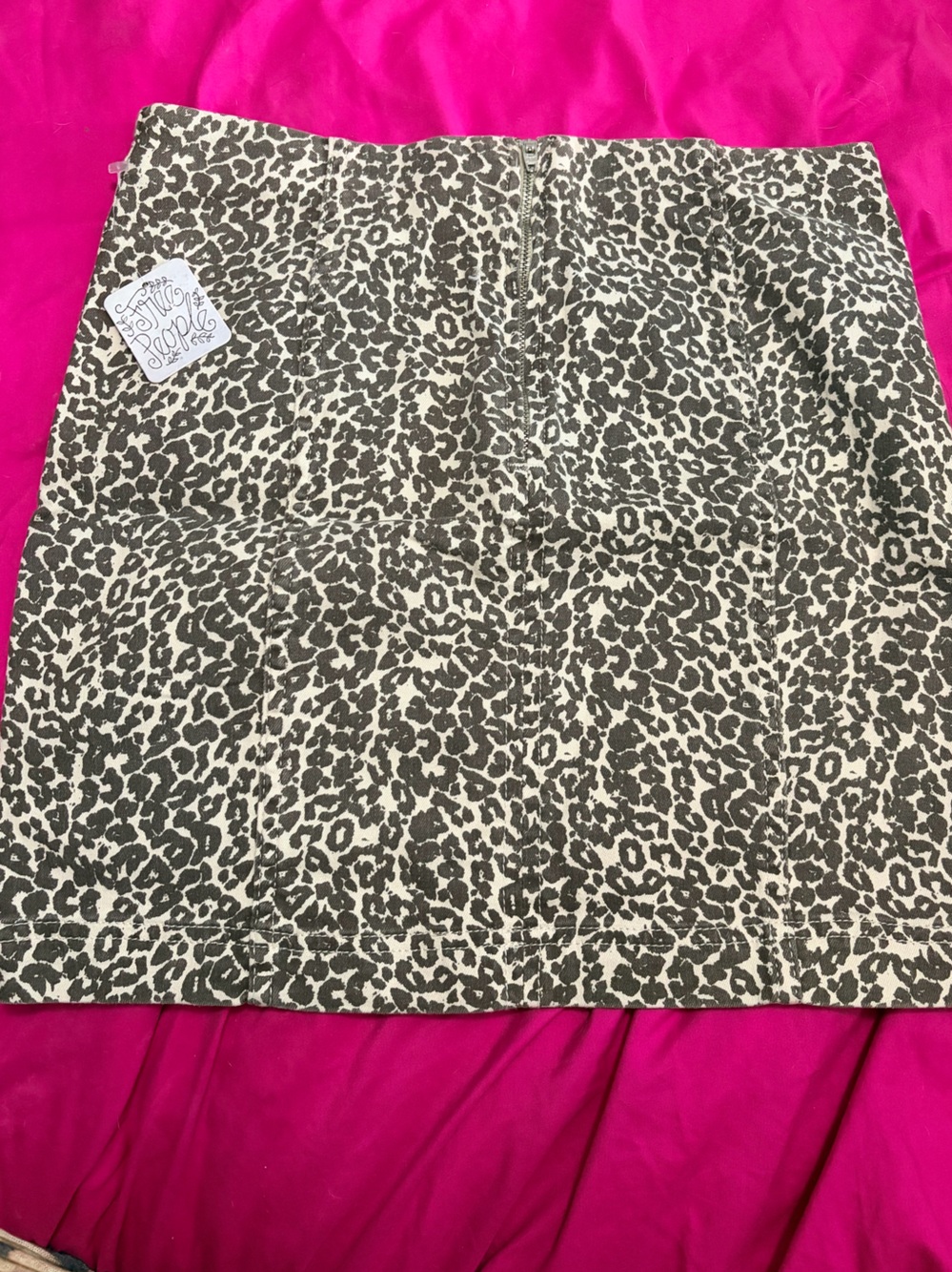 Free People - Leopard Print Denim Mini Size 8